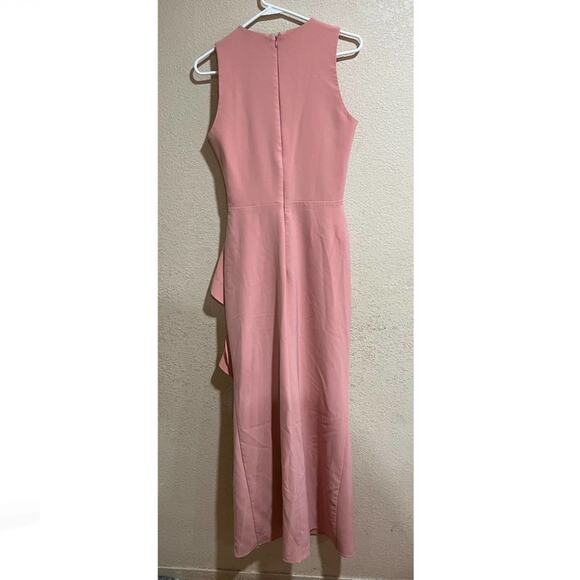 Parker Black Pink Madeline Ruffle sleeveless maxi Gown 6 - Picture 6 of 12